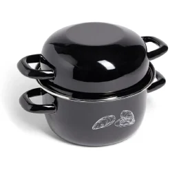 Gifi Marmite à moules avec couvercle Ø20,5cm acier noir Best