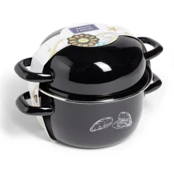 Gifi Marmite à moules avec couvercle Ø20,5cm acier noir Best