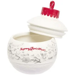 Gifi Mini bonbonnière en céramique décor Noël rouge blanc New