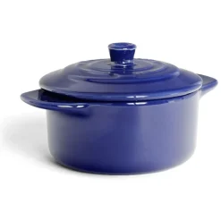 Gifi Mini cocotte individuelle en céramique avec couvercle - bleu ou noir Outlet