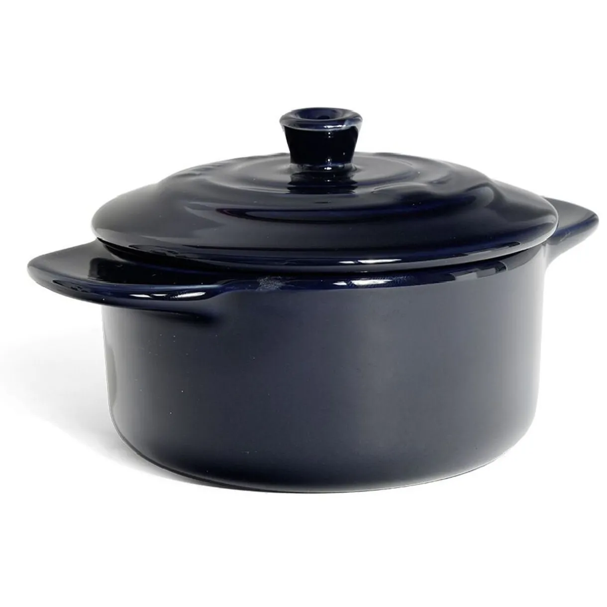 Gifi Mini cocotte individuelle en céramique avec couvercle - bleu ou noir Outlet