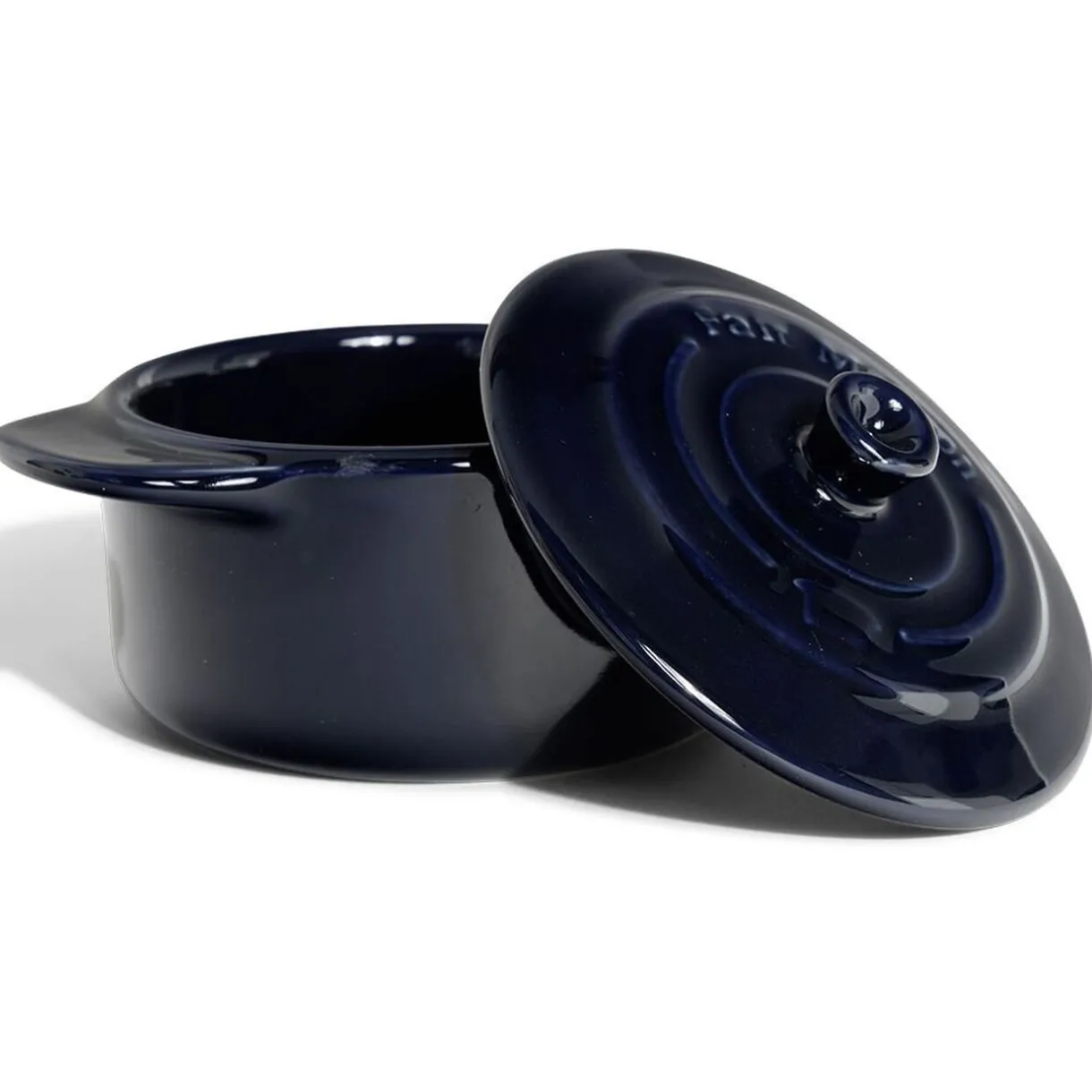 Gifi Mini cocotte individuelle en céramique avec couvercle - bleu ou noir Outlet