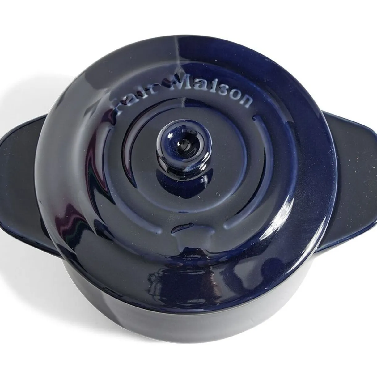 Gifi Mini cocotte individuelle en céramique avec couvercle - bleu ou noir Outlet