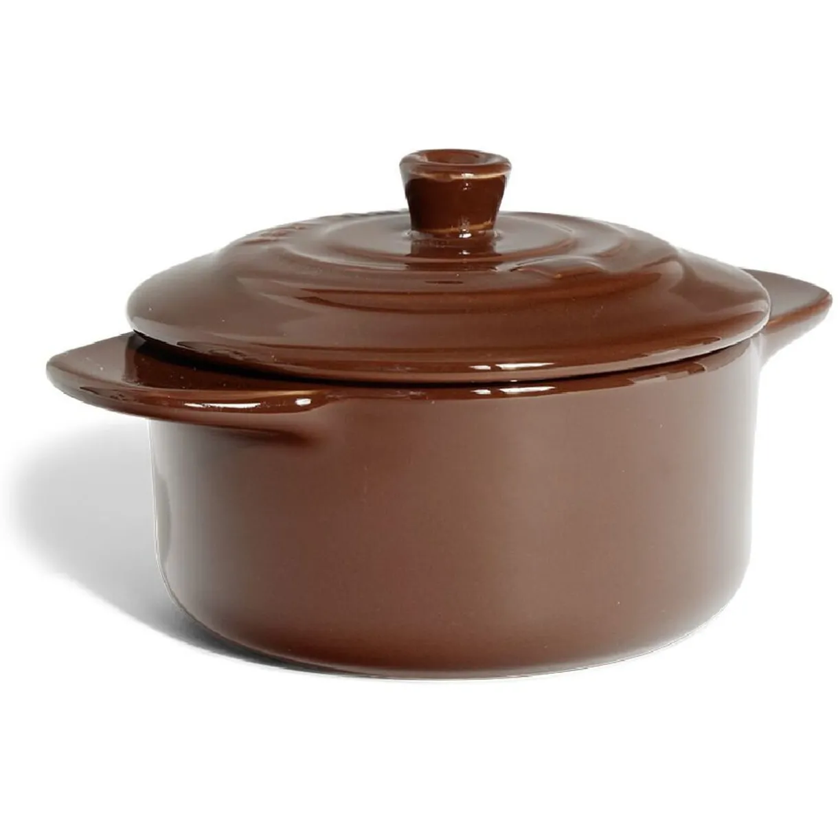 Gifi Mini cocotte individuelle en céramique avec couvercle - marron clair ou foncé Discount