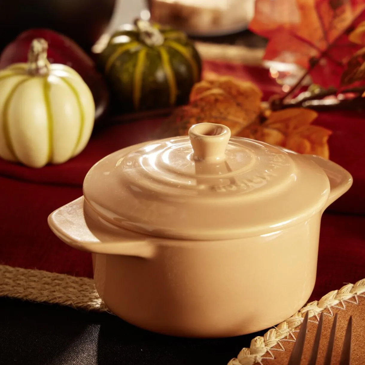 Gifi Mini cocotte individuelle en céramique avec couvercle - marron clair ou foncé Discount