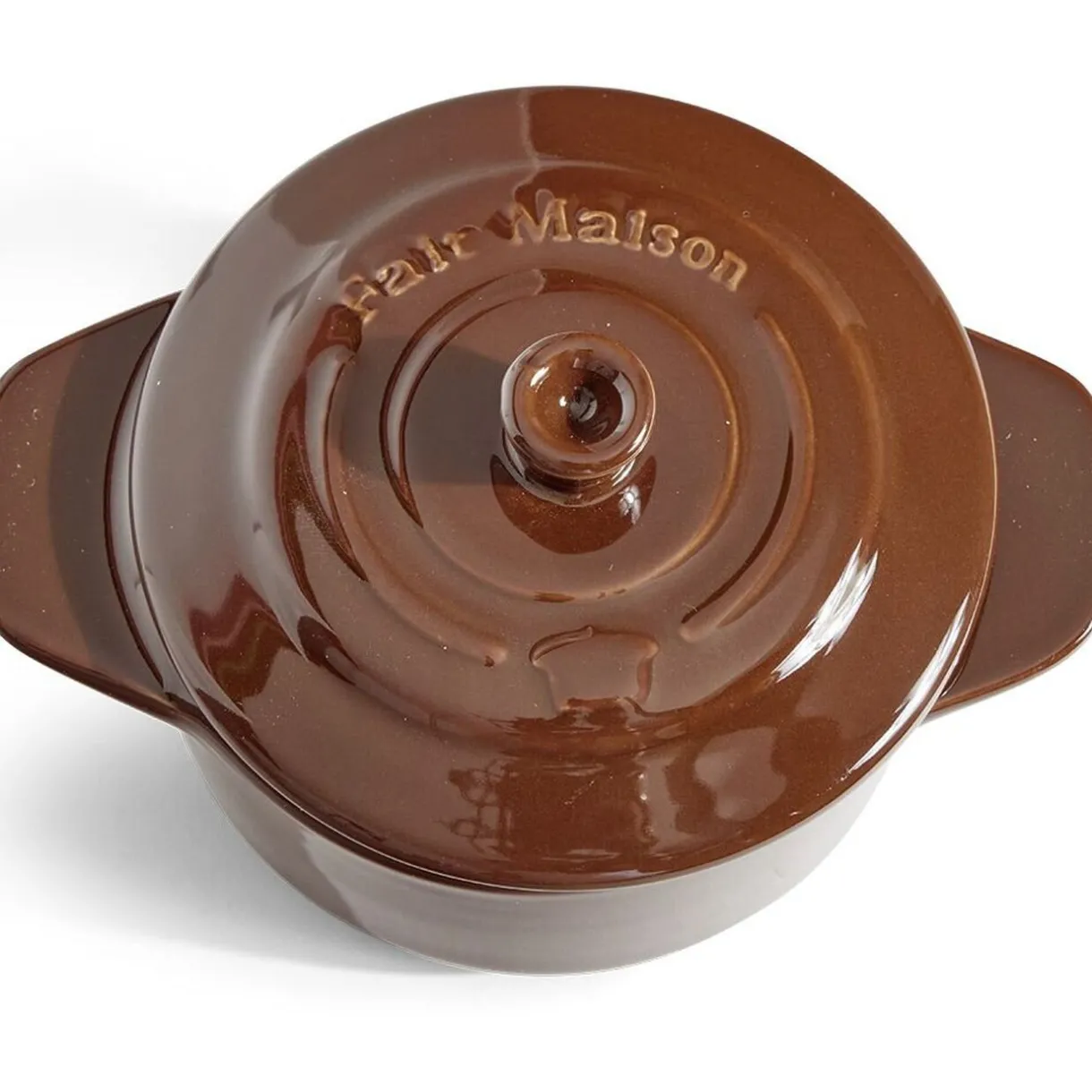 Gifi Mini cocotte individuelle en céramique avec couvercle - marron clair ou foncé Discount