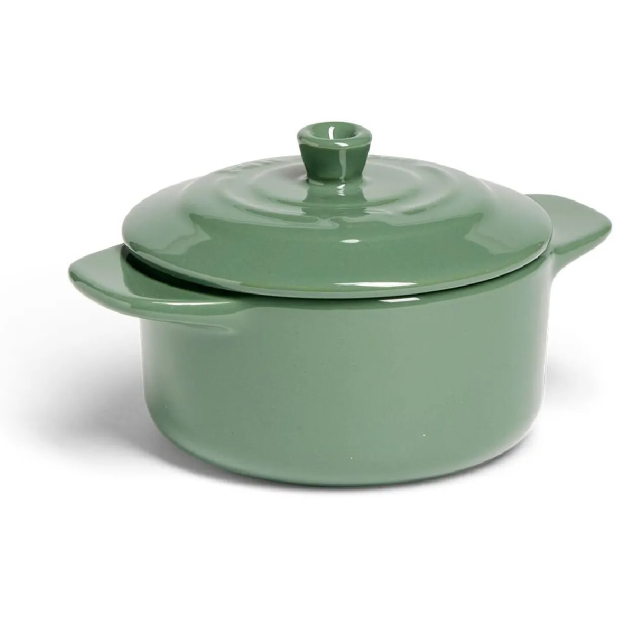 Gifi Mini cocotte individuelle en céramique avec couvercle - rouge ou vert Hot