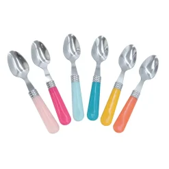 Gifi Mini cuillère inox manche plastique multicolore x6