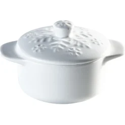 Gifi Minis cocottes blanches avec couvercles motifs flocons x2 Best