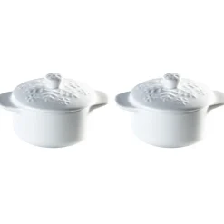 Gifi Minis cocottes blanches avec couvercles motifs flocons x2 Best