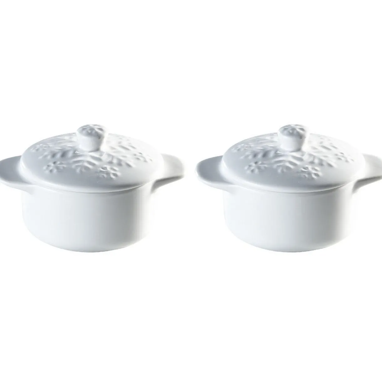 Gifi Minis cocottes blanches avec couvercles motifs flocons x2 Best