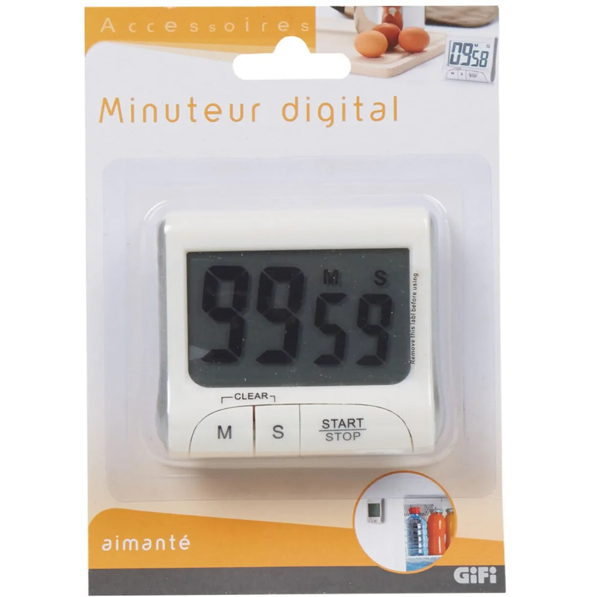 Gifi Minuteur digital blanc New