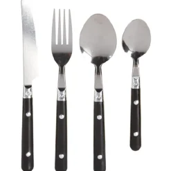 Gifi Ménagère 16 pièces inox manche plastique noir
