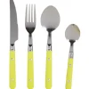 Gifi Ménagère 16 pièces inox manche plastique vert anis Discount