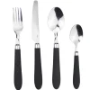 Gifi Ménagère 24 pièces inox manche antidérapant soft touch noir