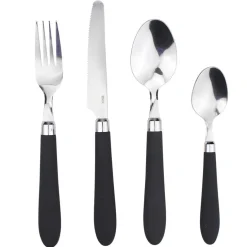Gifi Ménagère 24 pièces inox manche antidérapant soft touch noir