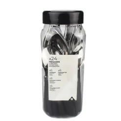 Gifi Ménagère 24 pièces inox manche antidérapant soft touch noir