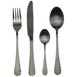 Gifi Ménagère 16 pièces inox noir