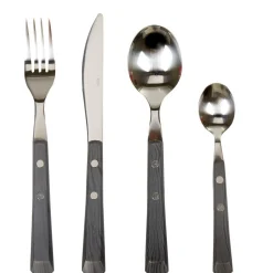Gifi Ménagère 16 pièces manche effet bois gris foncé Outlet