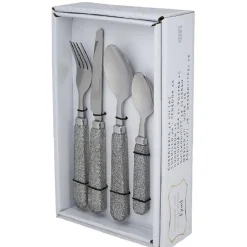 Gifi Ménagère 24 pièces pailleté gris argent Online