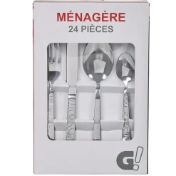 Gifi Ménagère 24 pièces strilles en relief Outlet