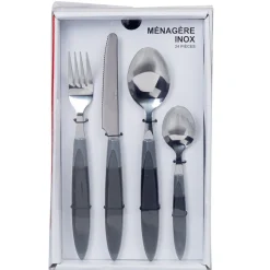 Gifi Ménagère 24 pièces transparent gris Hot