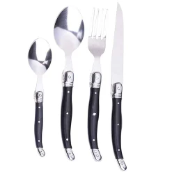 Gifi Ménagère inox manche noir 24 pièces