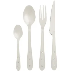 Gifi Ménagère Lisa D'Alban inox manche blanc 16 pièces New