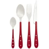 Gifi Ménagère Lisa D'Alban inox manche rouge 16 pièces