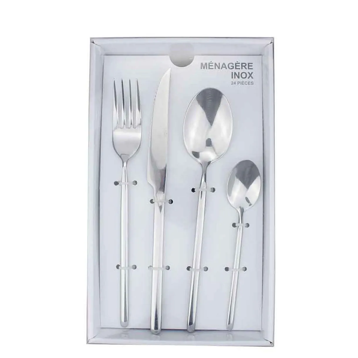 Gifi Ménagère moderne en inox 24 pièces