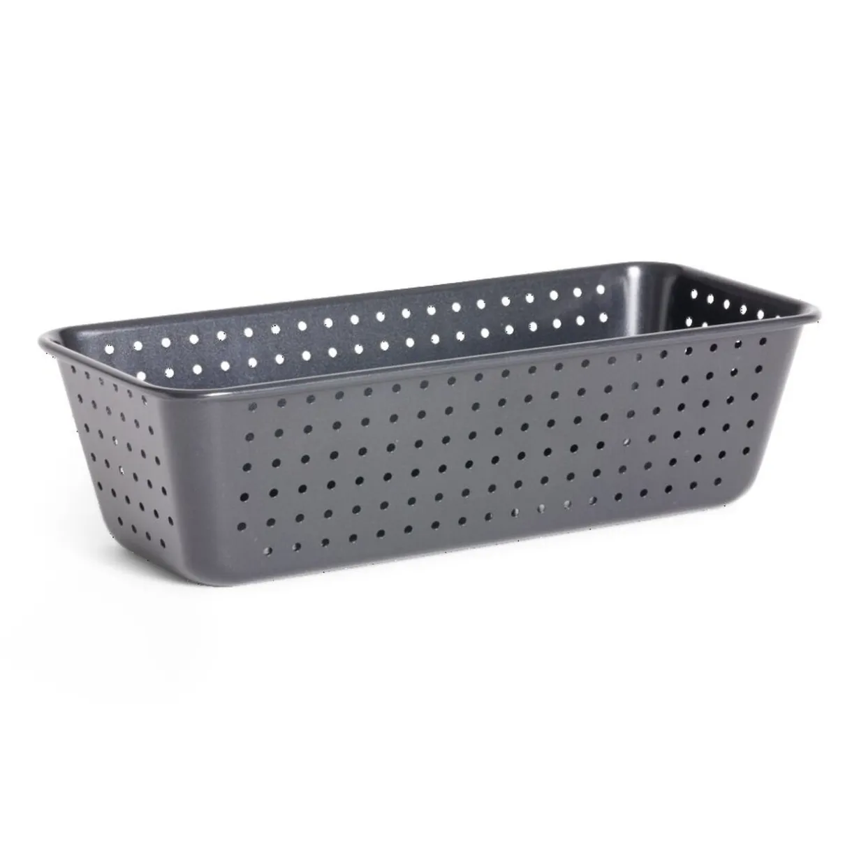 Gifi Moule à cake perforé acier noir 25x7xH2,5cm