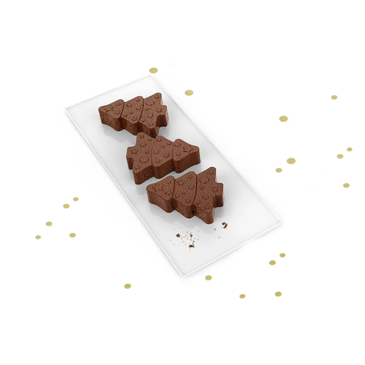 Gifi Moule à gâteau forme sapin de Noël x 6 en silicone Clearance