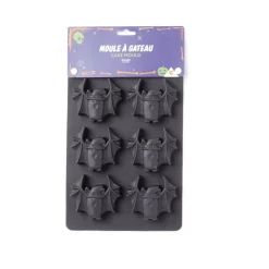 Gifi Moule à gâteau Halloween silicone noir 27x18xH3cm