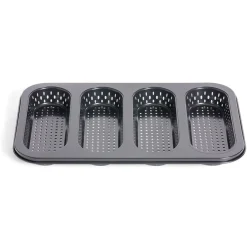 Gifi Moule à mini baguette perforé acier noir 33,6x22xH3cm New