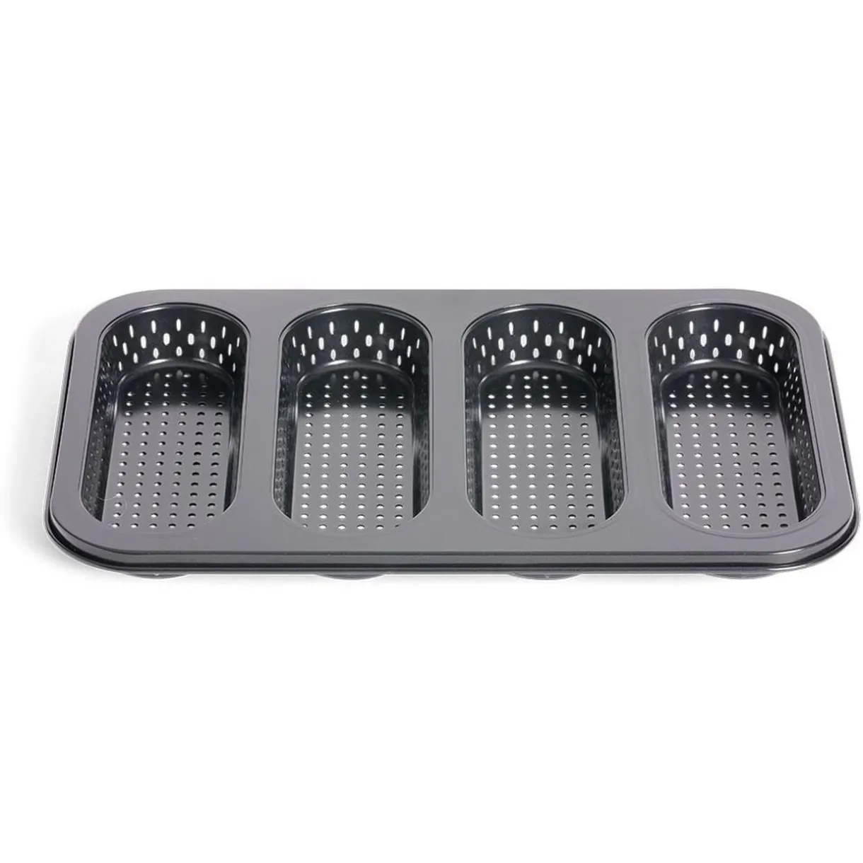 Gifi Moule à mini baguette perforé acier noir 33,6x22xH3cm New