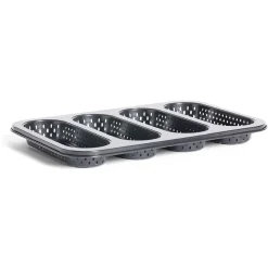 Gifi Moule à mini baguette perforé acier noir 33,6x22xH3cm New