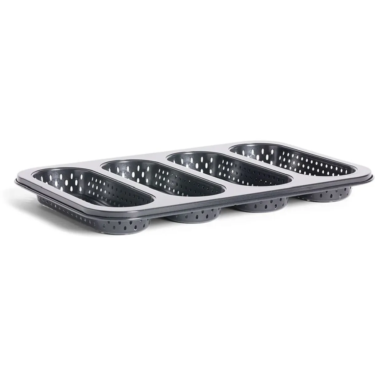 Gifi Moule à mini baguette perforé acier noir 33,6x22xH3cm New