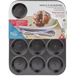 Gifi Moule à muffin coeur coulant en métal x12