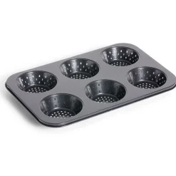Gifi Moule à muffin perforé acier noir 33,6x22xH3cm New