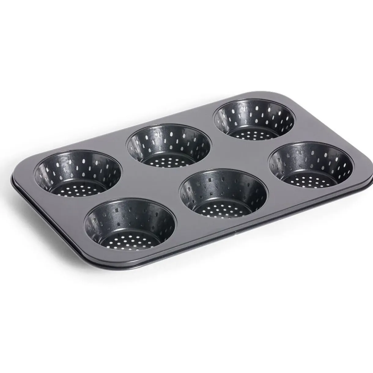 Gifi Moule à muffin perforé acier noir 33,6x22xH3cm New