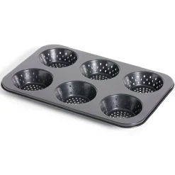 Gifi Moule à muffin perforé acier noir 33,6x22xH3cm New