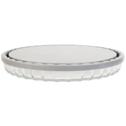 Gifi Moule à tarte en verre avec couvercle gris New