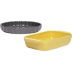 Gifi Moule à tarte gris avec plat rectangulaire jaune Best