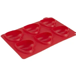 Gifi Moule silicone rouge 6 minis coeurs 3D Discount