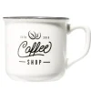 Gifi Mug café en porcelaine effet email blanc bord noir Coffee shop 33cl H8,5cm Online
