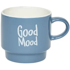 Gifi Mug en faïence avec support en métal x4