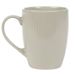 Gifi Mug en porcelaine 35 cl uni lin avec rainures verticales en relief