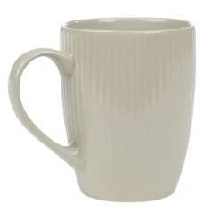 Gifi Mug en porcelaine 35 cl uni lin avec rainures verticales en relief