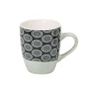 Gifi Mug en porcelaine motif rosace noir blanc 33 cl