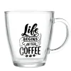Gifi Mug en verre transparent motif wording 300ml H10,5cm Sale